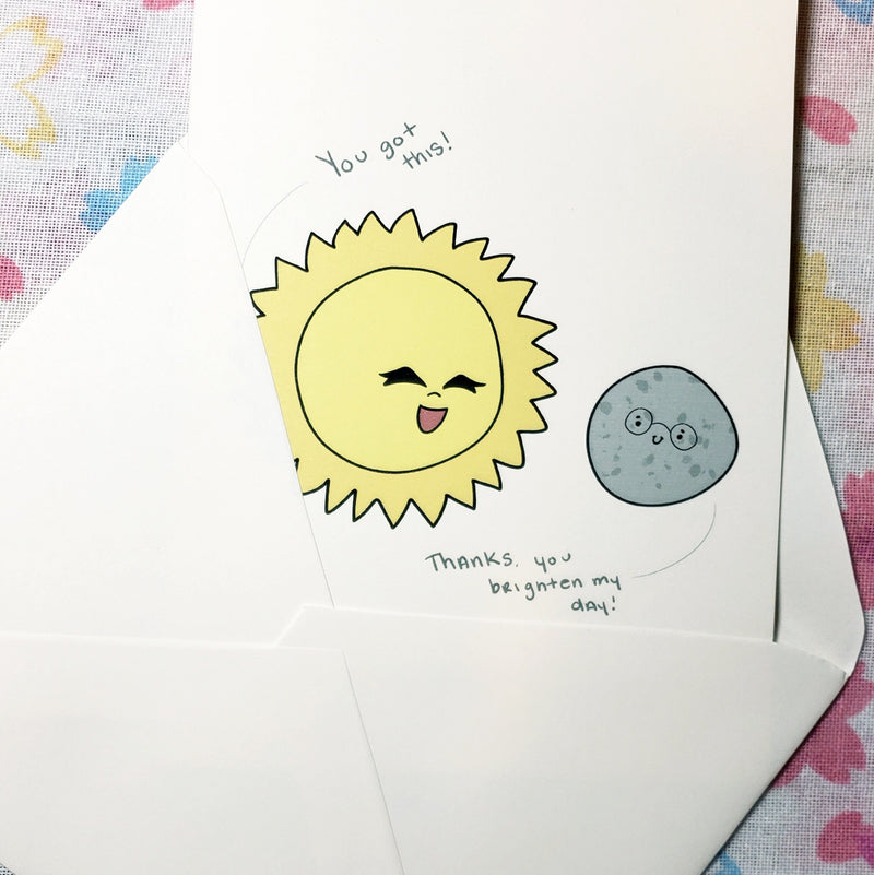 Sun & Moon Pun Blank Greeting card