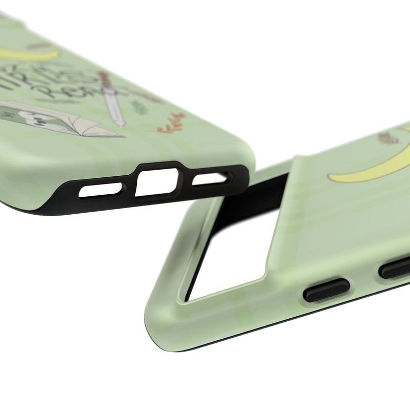 Cozy Girls Read Phone Case — Green Moonlit Reading Design
