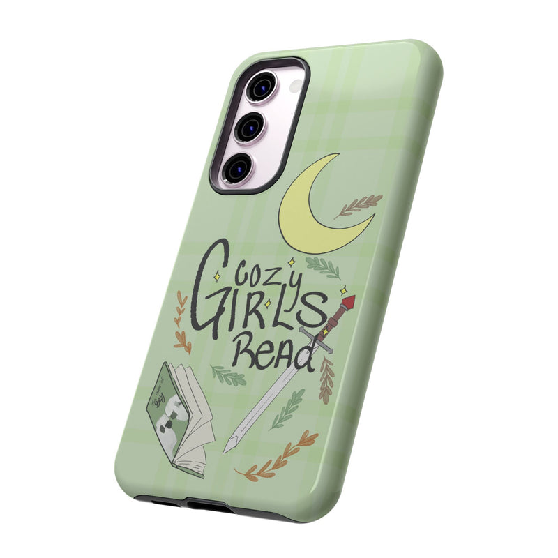 Cozy Girls Read Phone Case — Green Moonlit Reading Design