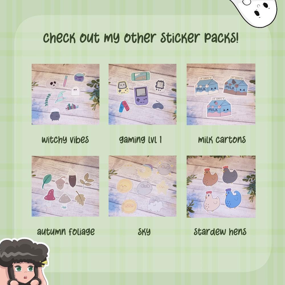 Kawaii Milk Carton Sticker Pack