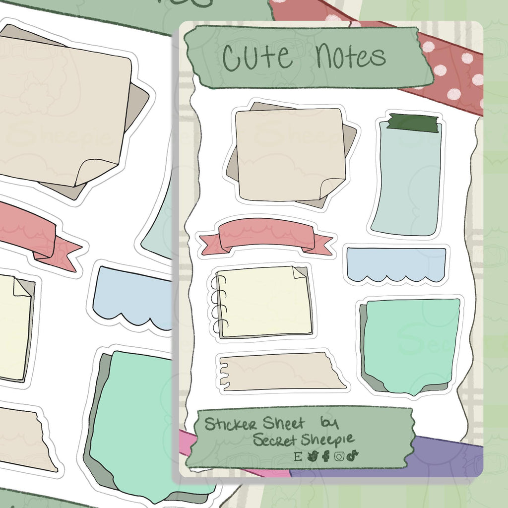 Cute Notes Sticker Sheet