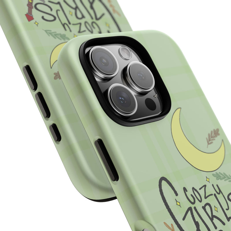 Cozy Girls Read Phone Case — Green Moonlit Reading Design