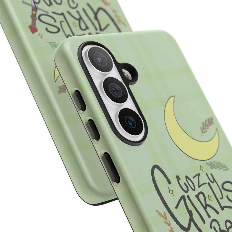 Cozy Girls Read Phone Case — Green Moonlit Reading Design