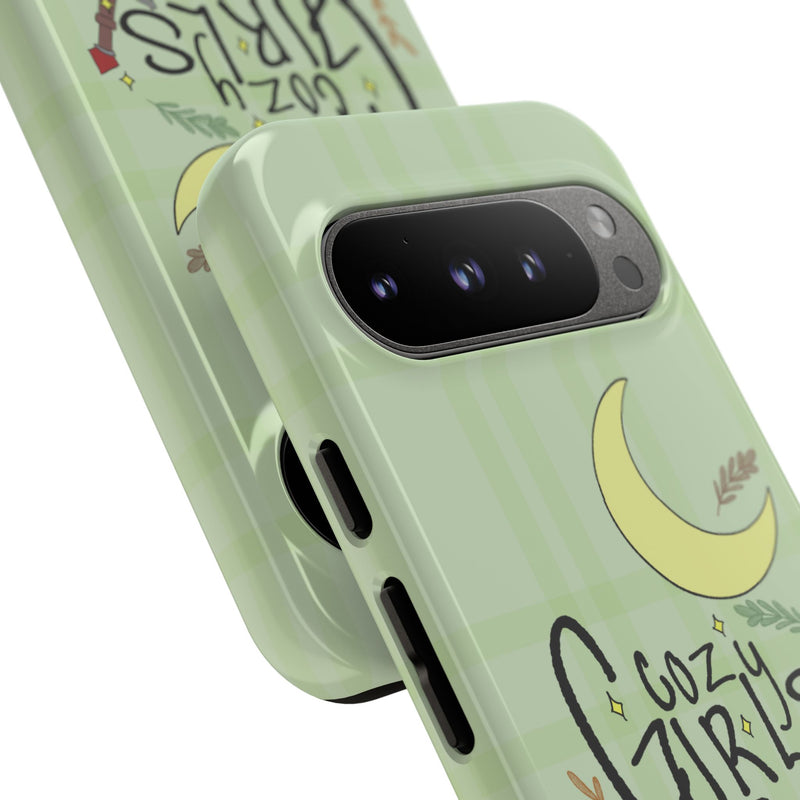 Cozy Girls Read Phone Case — Green Moonlit Reading Design