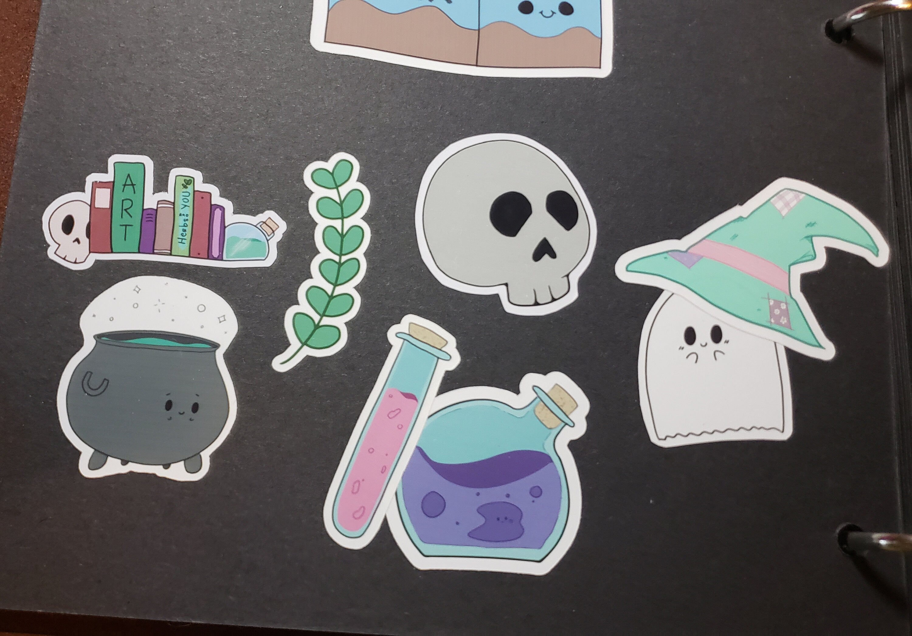 Witchy Vibes Sticker Set: Kawaii Witchcraft Vinyl Decals