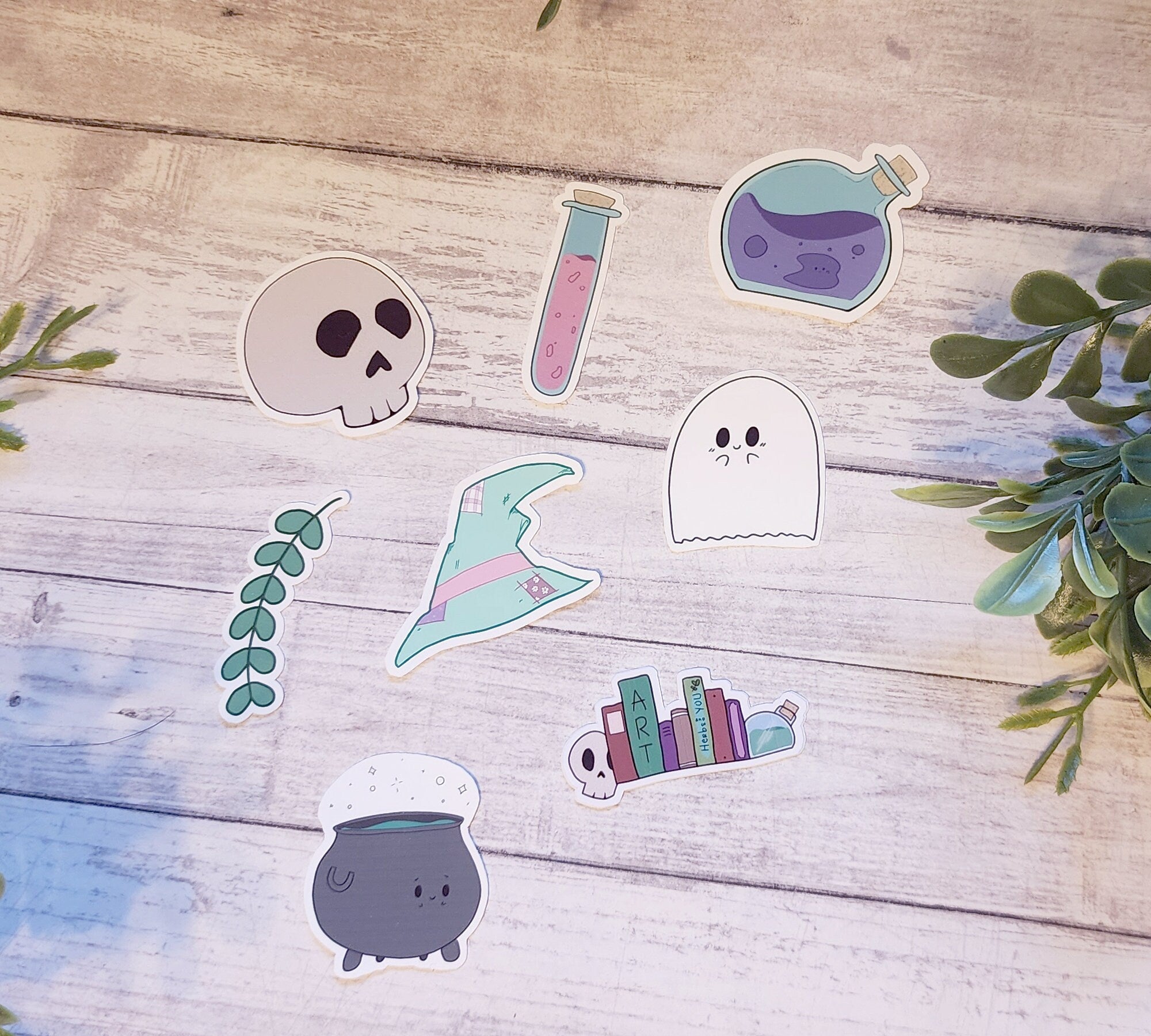 Witchy Vibes Sticker Set: Kawaii Witchcraft Vinyl Decals