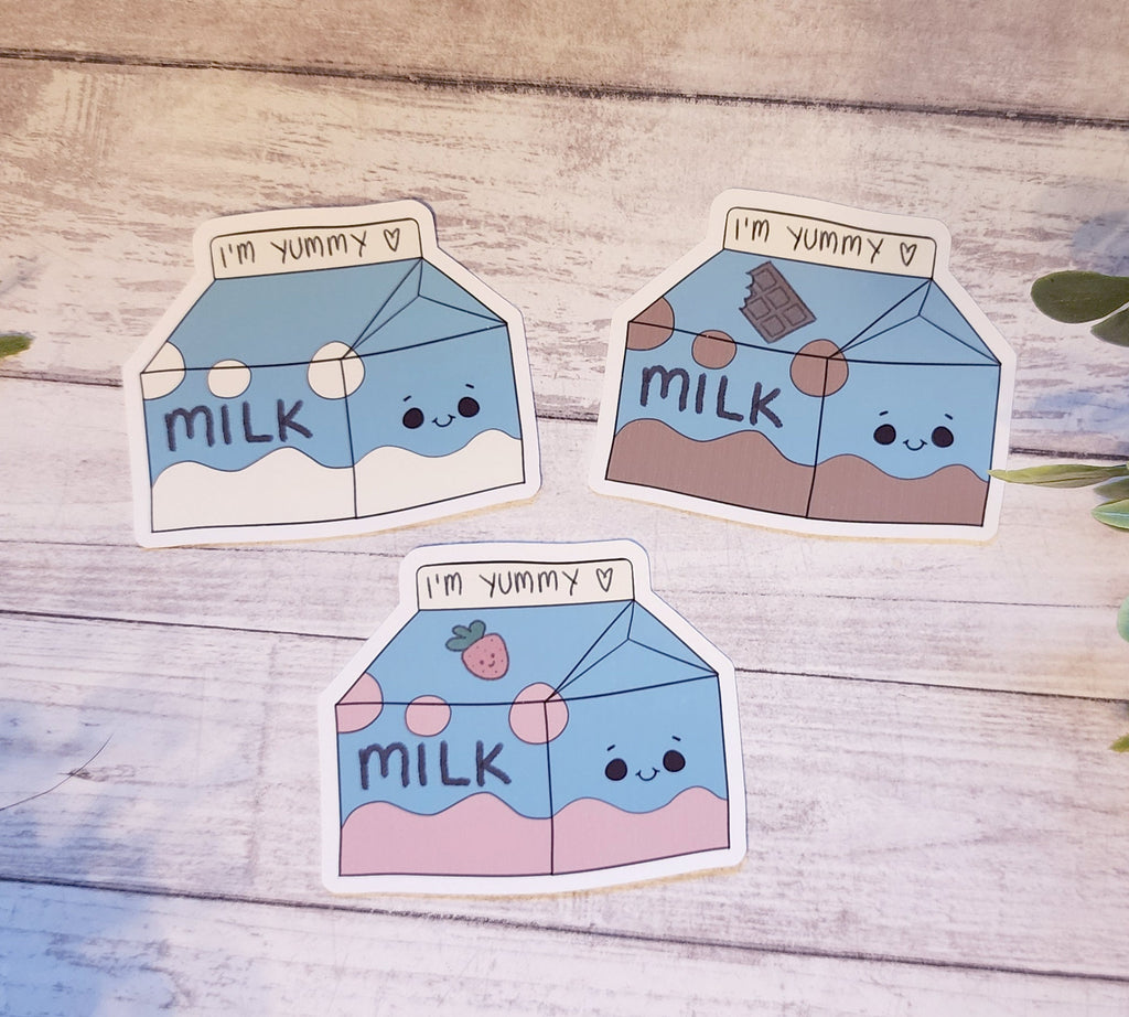 Kawaii Milk Carton Sticker Pack
