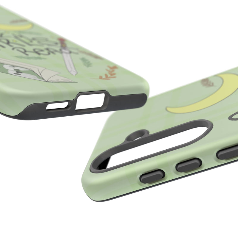 Cozy Girls Read Phone Case — Green Moonlit Reading Design