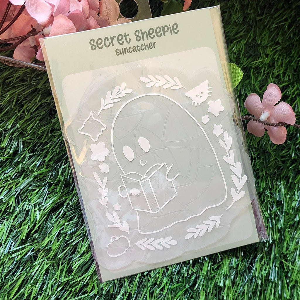 Ghost Bookworm Suncatcher