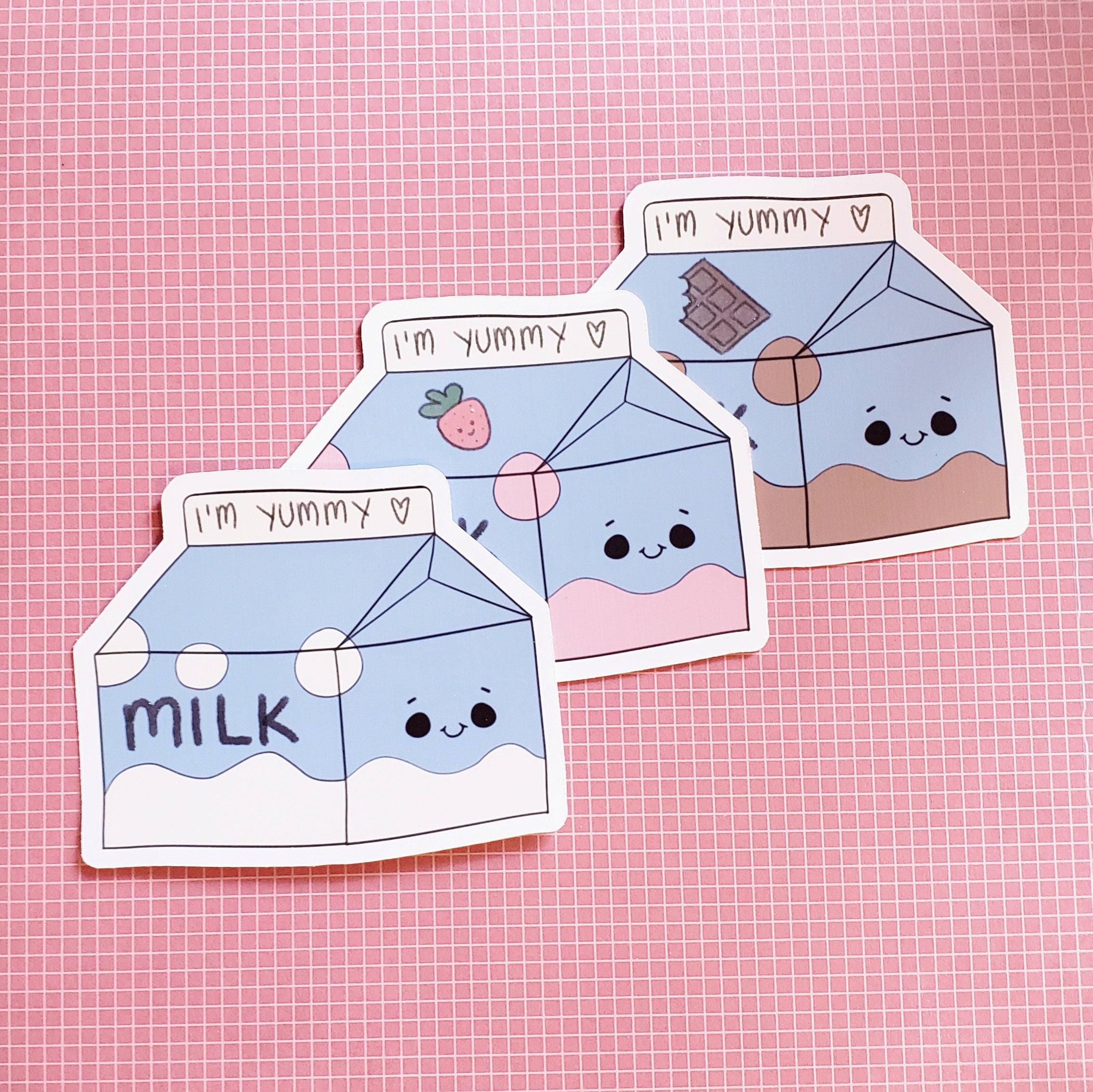 Kawaii Milk Carton Sticker Pack