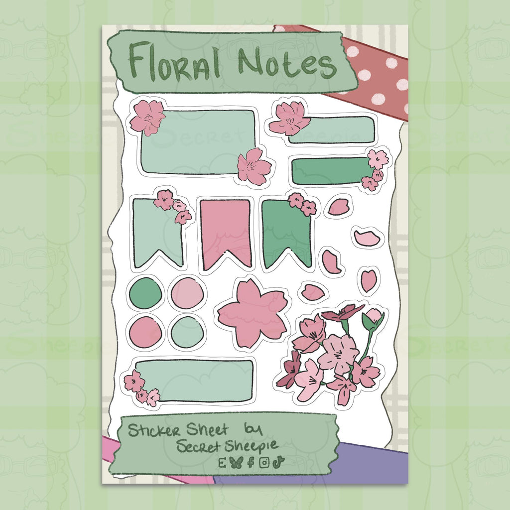 Floral Notes Sticker Sheet