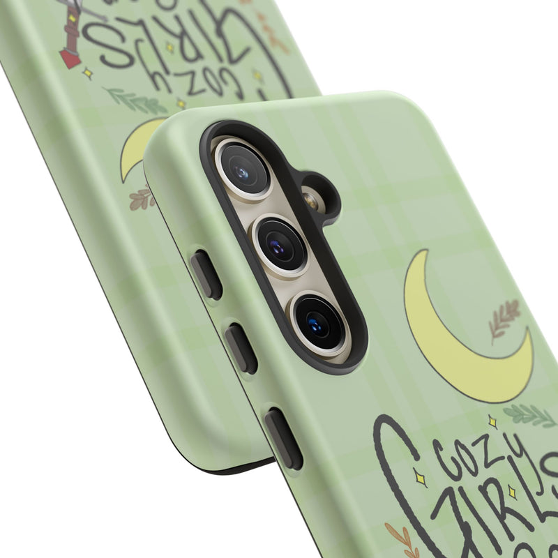 Cozy Girls Read Phone Case — Green Moonlit Reading Design