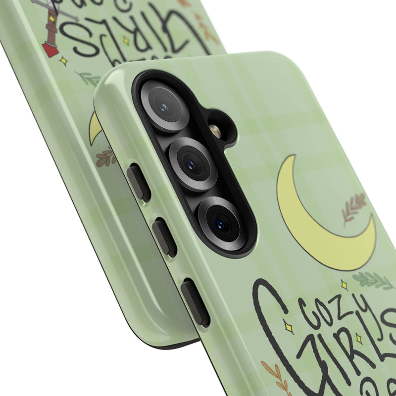 Cozy Girls Read Phone Case — Green Moonlit Reading Design