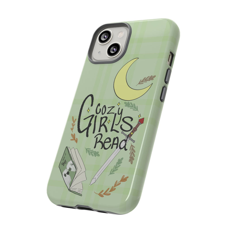 Cozy Girls Read Phone Case — Green Moonlit Reading Design