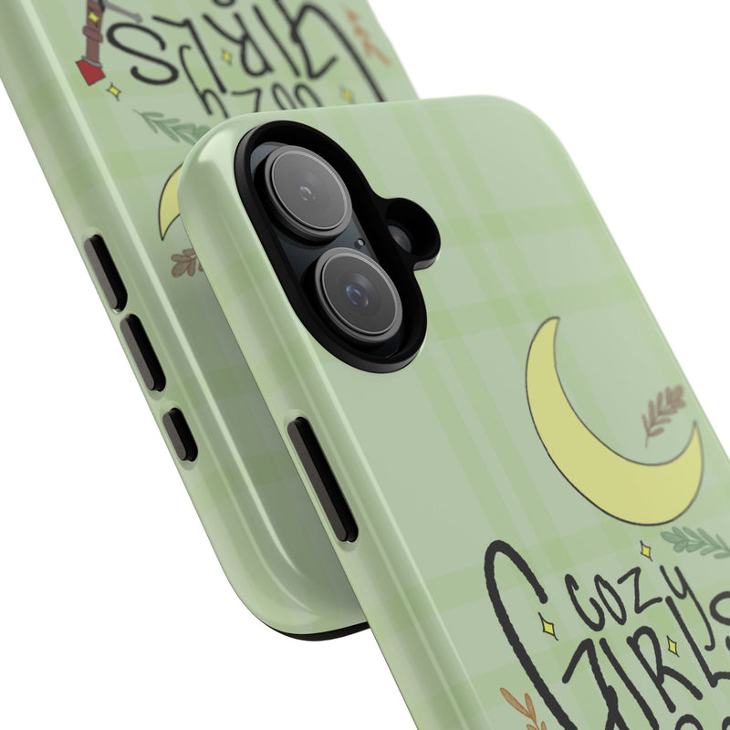 Cozy Girls Read Phone Case — Green Moonlit Reading Design