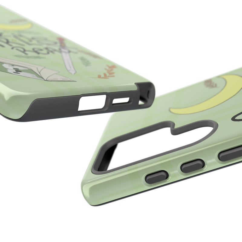 Cozy Girls Read Phone Case — Green Moonlit Reading Design