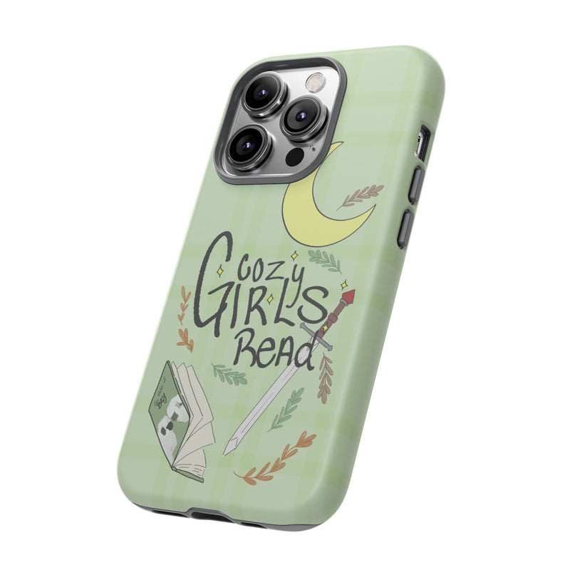 Cozy Girls Read Phone Case — Green Moonlit Reading Design