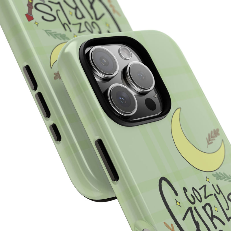 Cozy Girls Read Phone Case — Green Moonlit Reading Design