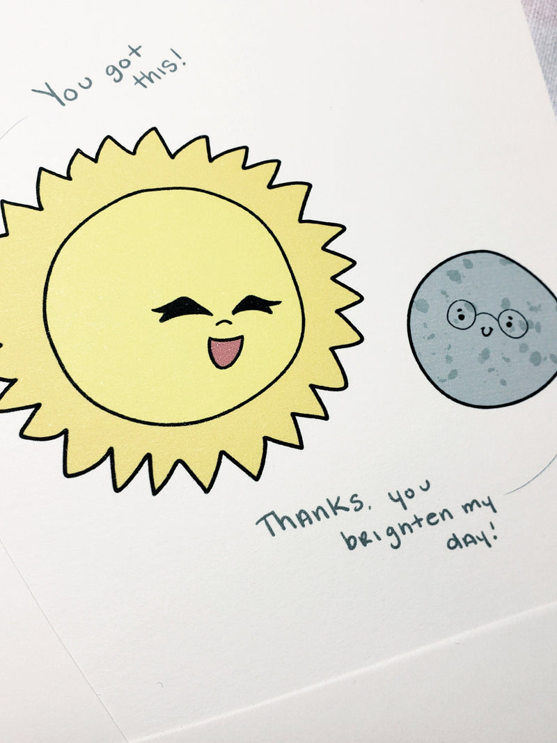 Sun & Moon Pun Blank Greeting card