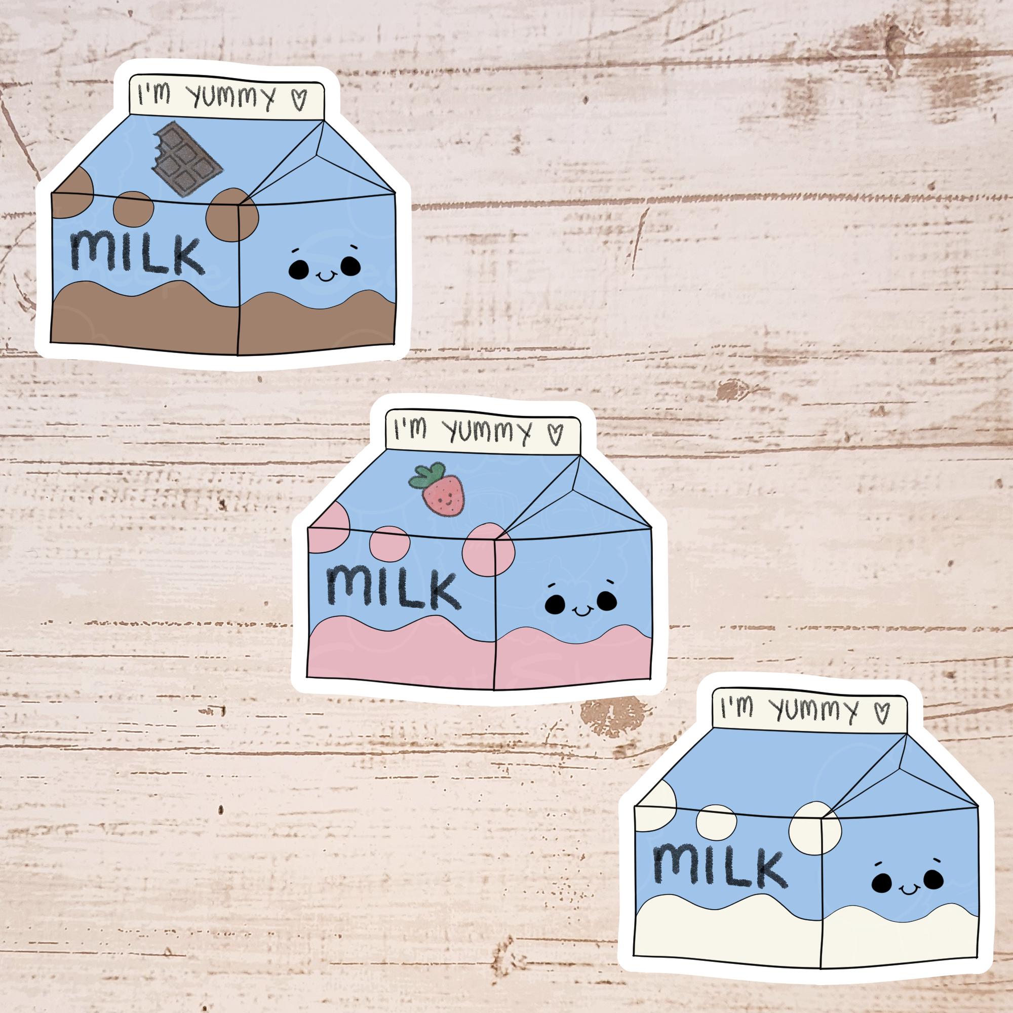 Kawaii Milk Carton Sticker Pack