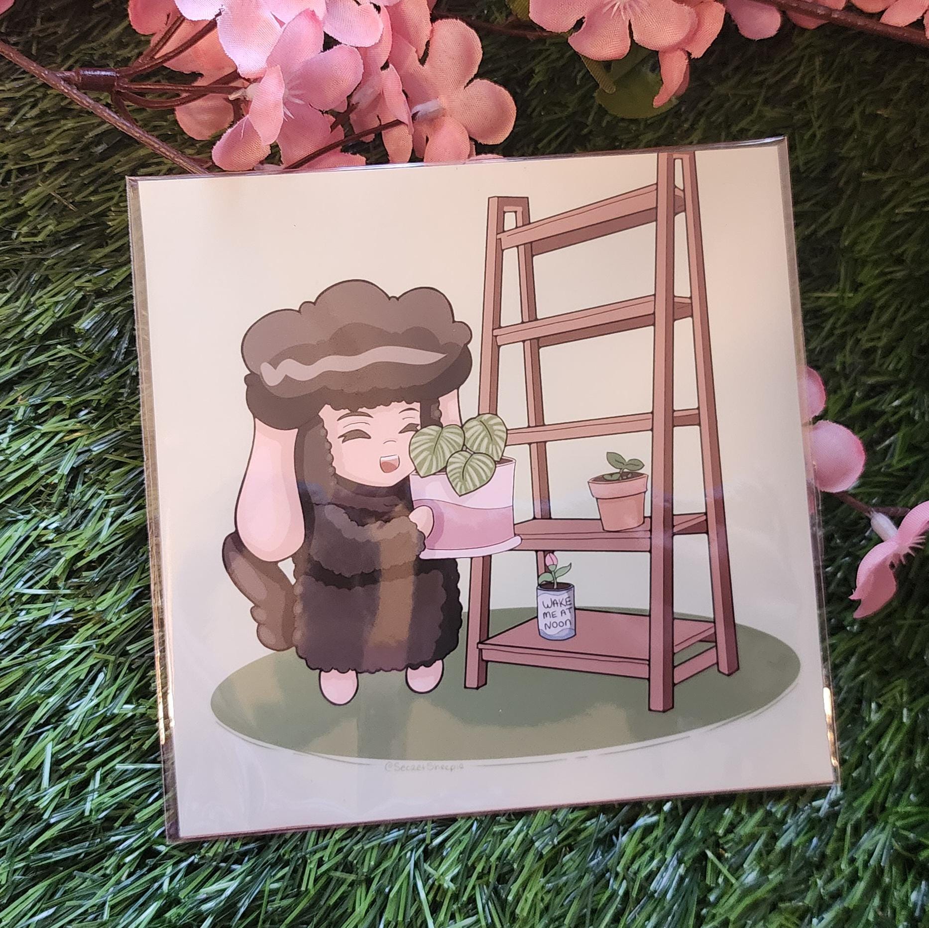 Sheepie Green Thumb Art Print