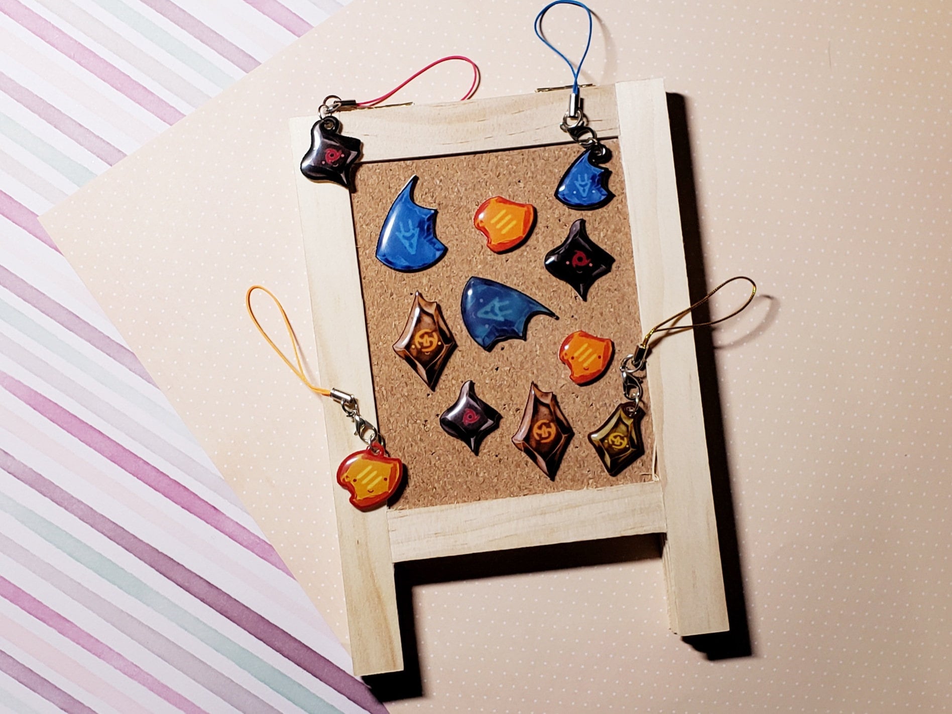 Kawaii DoM+DoW Job Stones — Handmade Pins Bundle