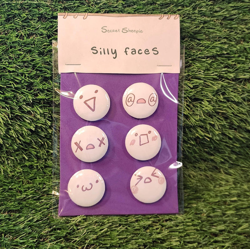Silly Faces Emoticon Pin Set