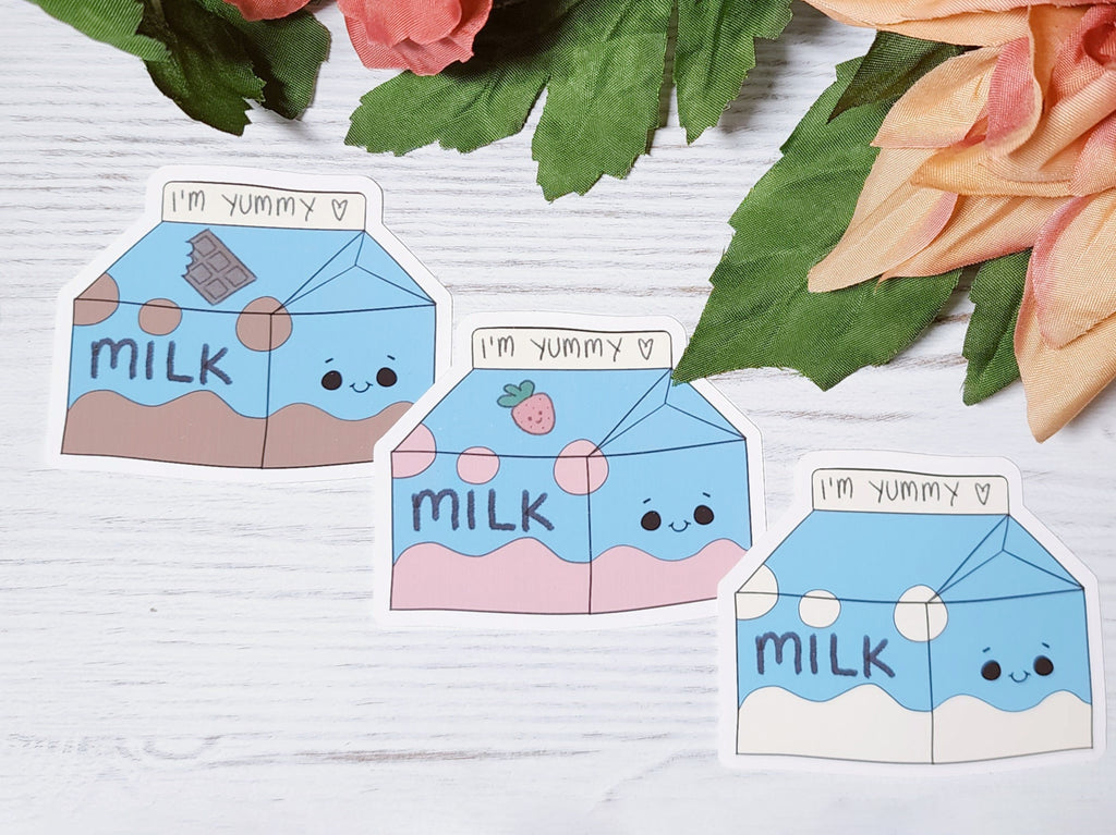 Kawaii Milk Carton Sticker Pack