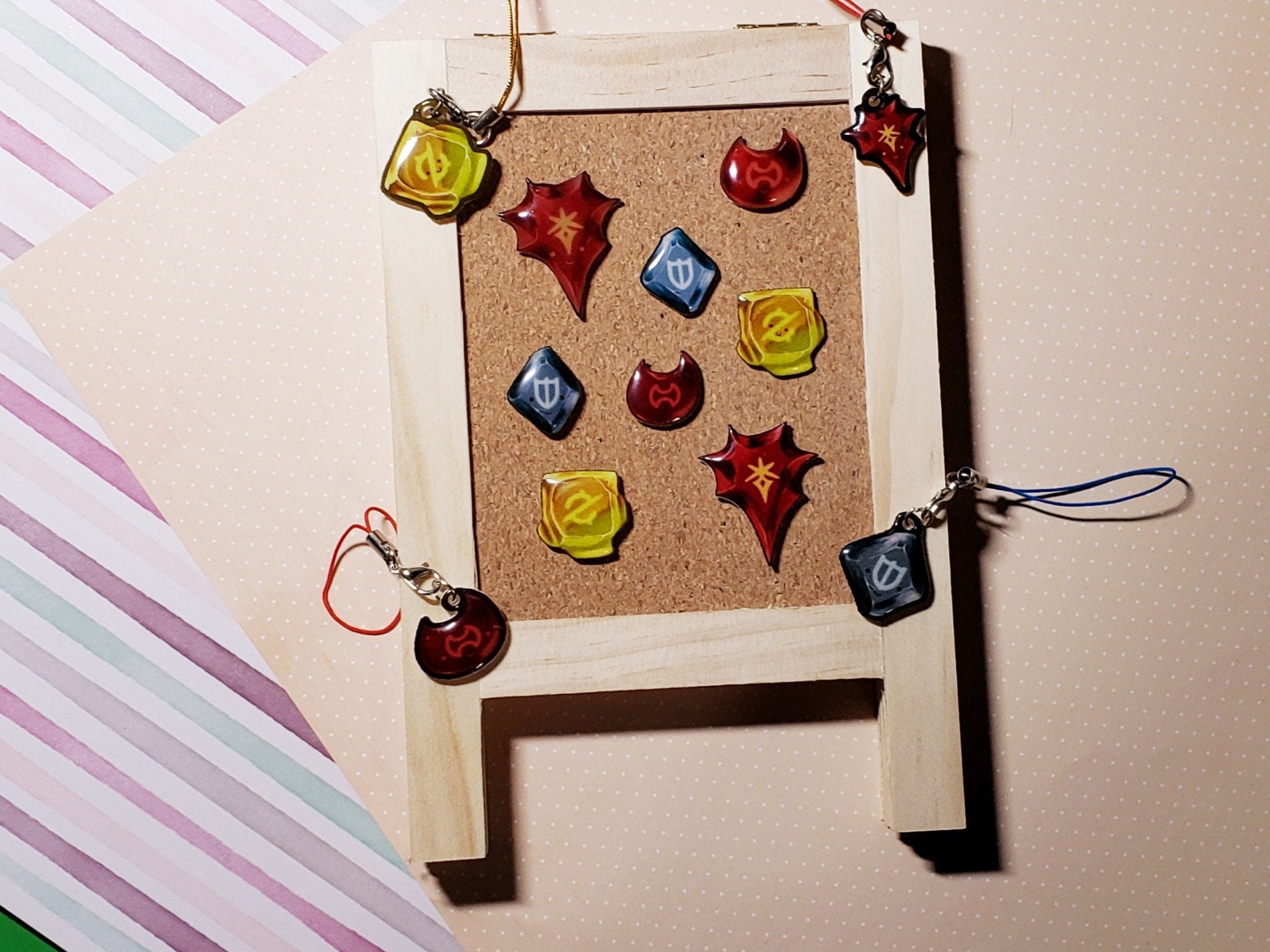 Kawaii DoM+DoW Job Stones — Handmade Pins Bundle