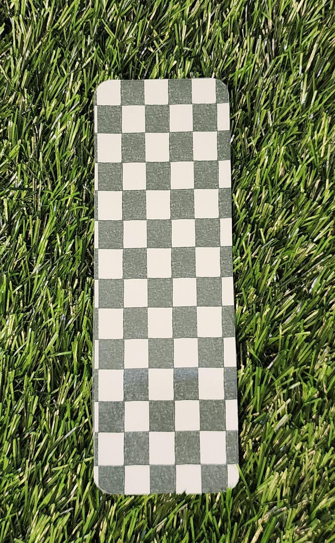Cozy Green Checkered Bookmark