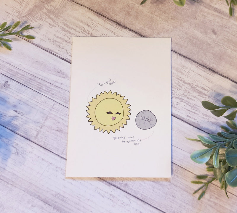 Sun & Moon Pun Blank Greeting card