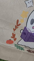 Ghostie Bookworm Canvas Tote Bag